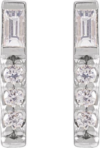 1/5 CTW Natural Diamond Bar Earrings view 2