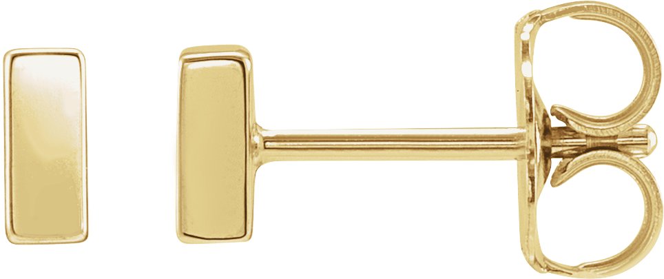 14K Yellow Bar Earring