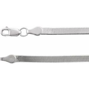 14K White 2.8 mm Flexible Herringbone 20" Chain