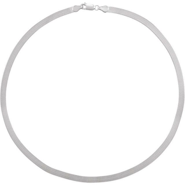 14K White 4.6 mm Flexible Herringbone 20