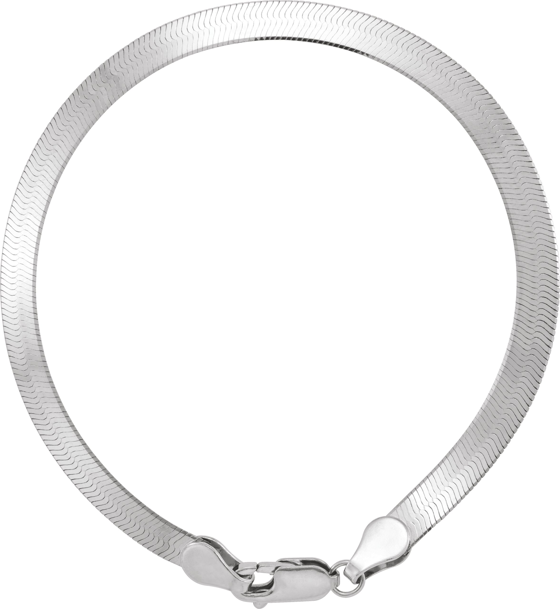 14K White 4.6 mm Flexible Herringbone 7" Chain
