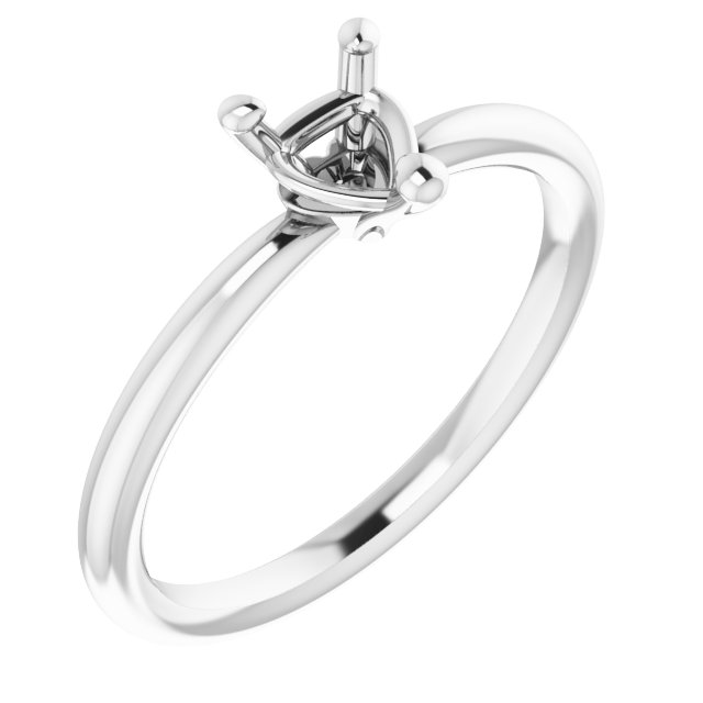 18K Palladium White 5x5 mm Heart Solitaire Ring Mounting
