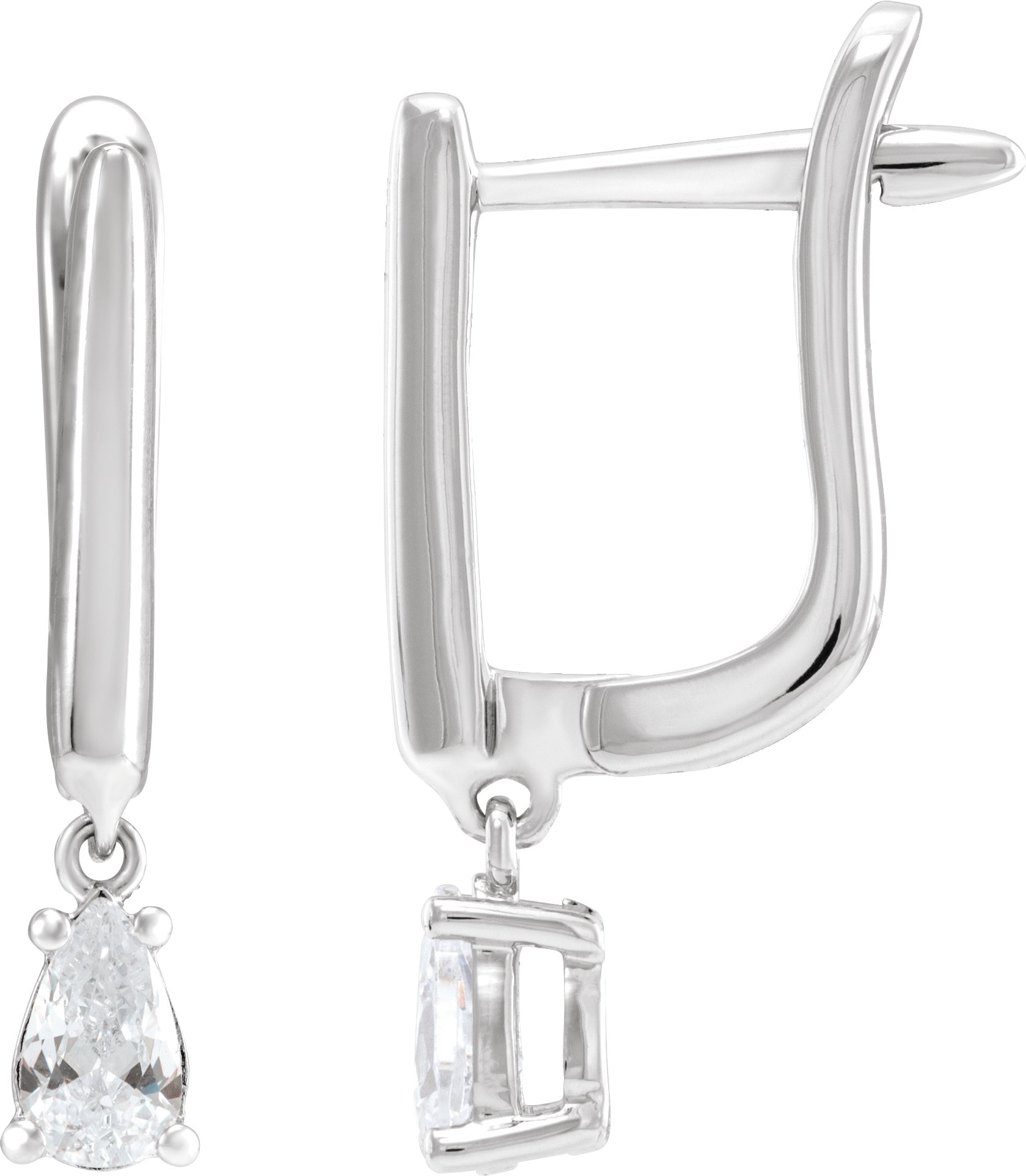 14K White 1/2 CTW Lab-Grown Diamond Lever Back Earrings