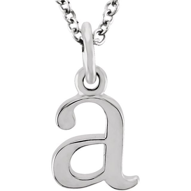 14K White Lowercase Initial a 16
