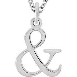 14K White Ampersand 16" Necklace