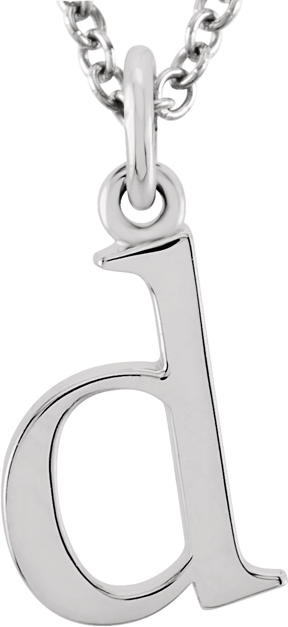 14K White Lowercase Initial d 16" Necklace