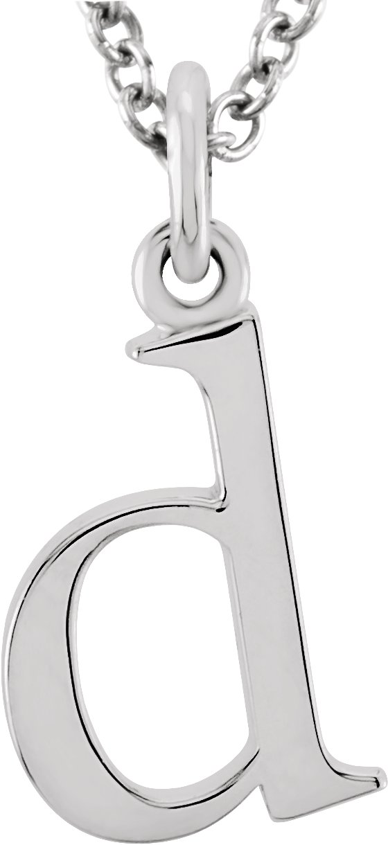 14K White Lowercase Initial d 16 inch Necklace Ref 7017019