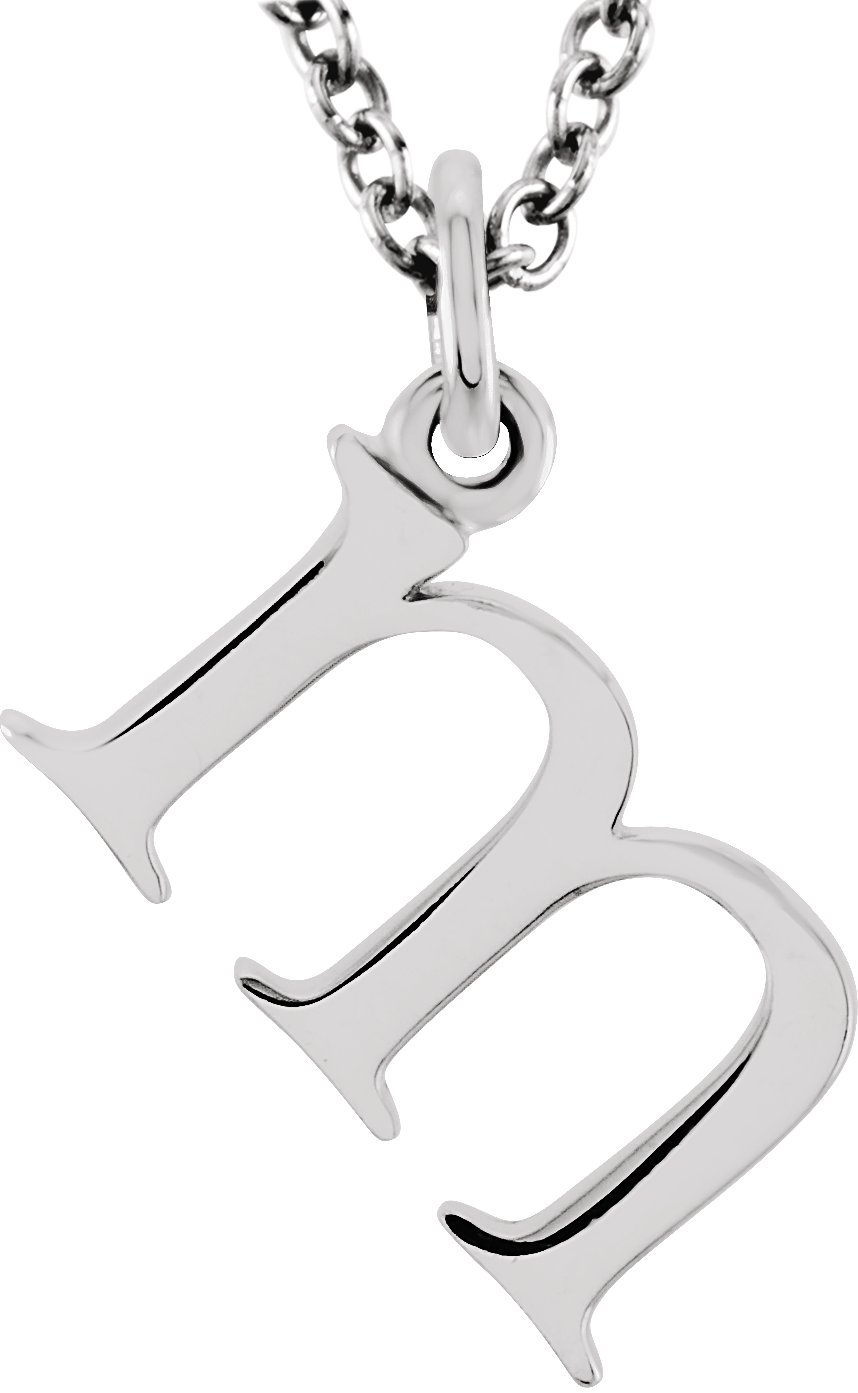 14K White Lowercase Initial m 16 inch Necklace Ref 7017032