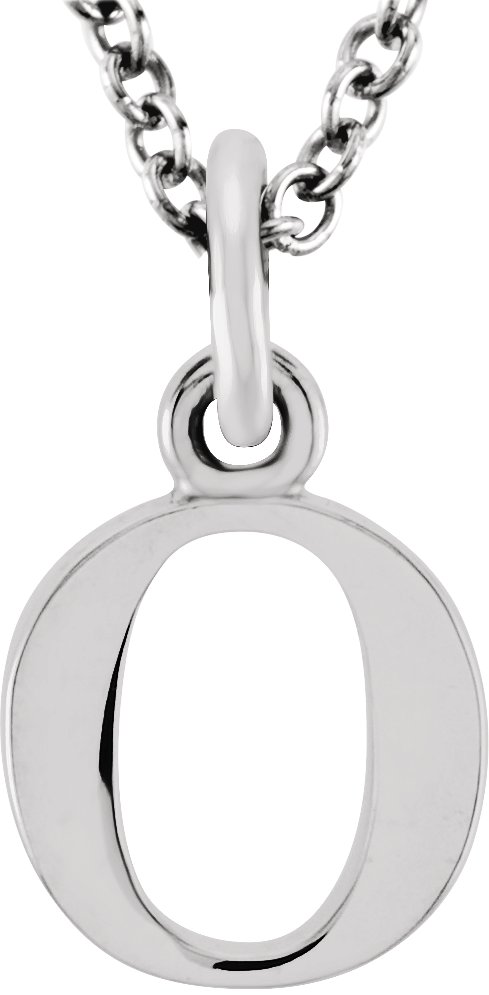 14K White Lowercase Initial o 16 inch Necklace Ref 7017038