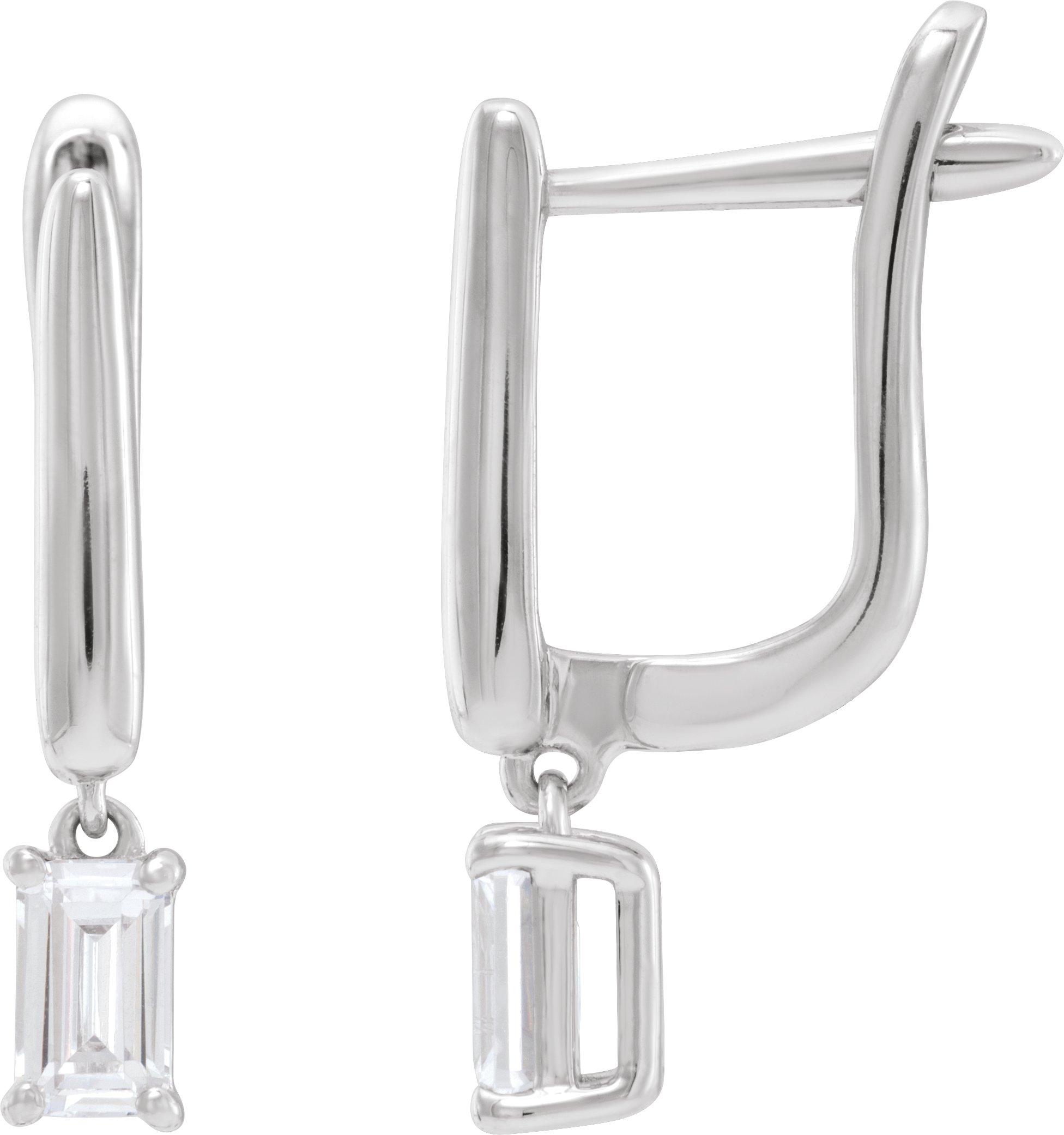 14K White 3/4 CTW Lab-Grown Diamond Lever Back Earrings