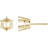 14K Yellow 6.5 mm Round 6-Prong Pre-Notched Earring Mounting