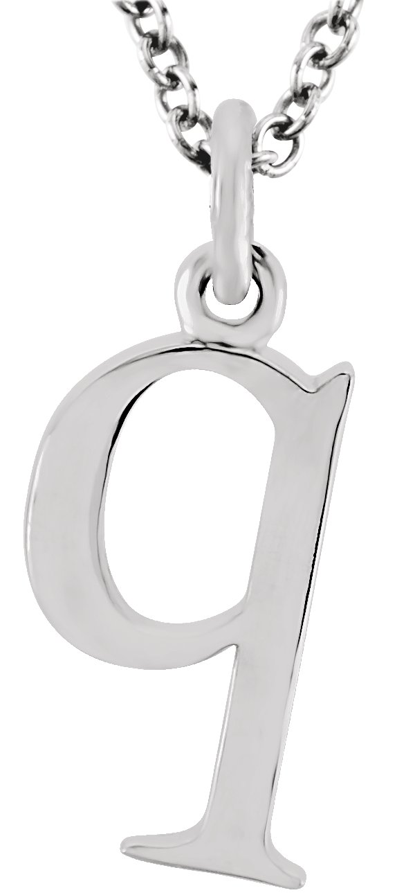 14K White Lowercase Initial q 16 inch Necklace Ref 7016950