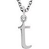 14K White Lowercase Initial t 16