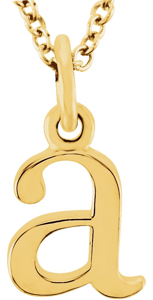 14K Yellow Lowercase Initial a 16" Necklace