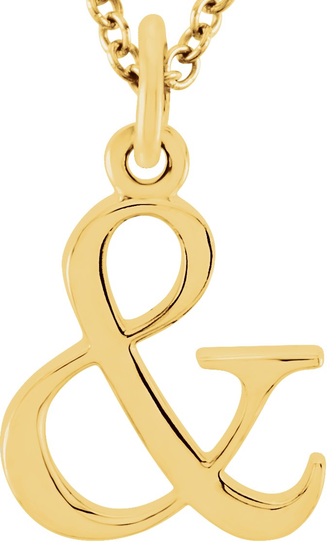 18K Yellow Gold-Plated Sterling Silver Ampersand 16" Necklace