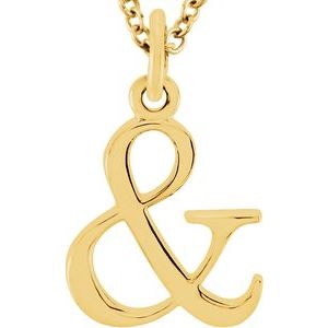 18K Yellow Gold-Plated Sterling Silver Ampersand 16" Necklace