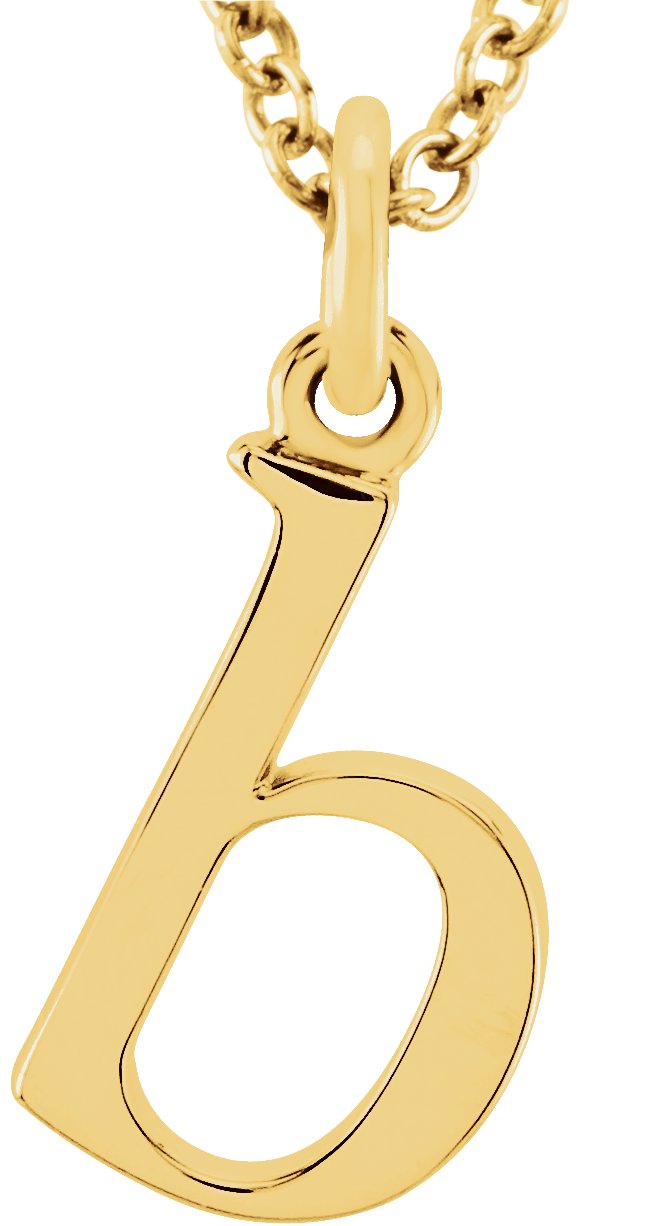 14K Yellow Lowercase Initial b 16" Necklace