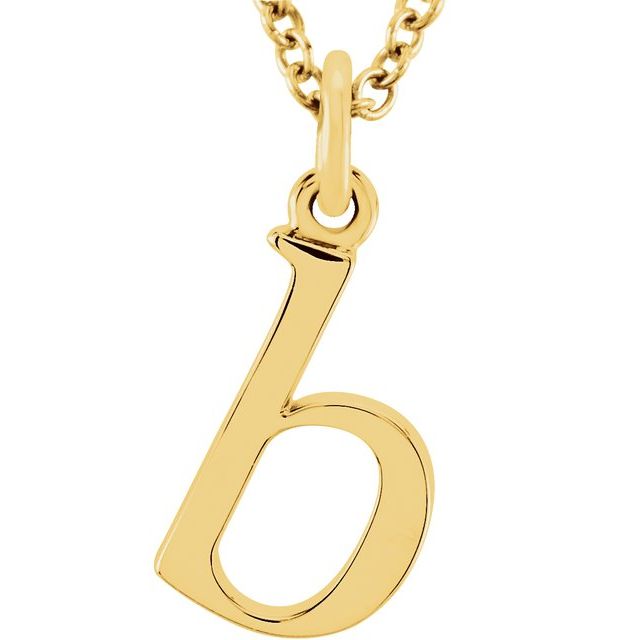 18K Yellow Gold-Plated Sterling Silver Lowercase Initial b 16