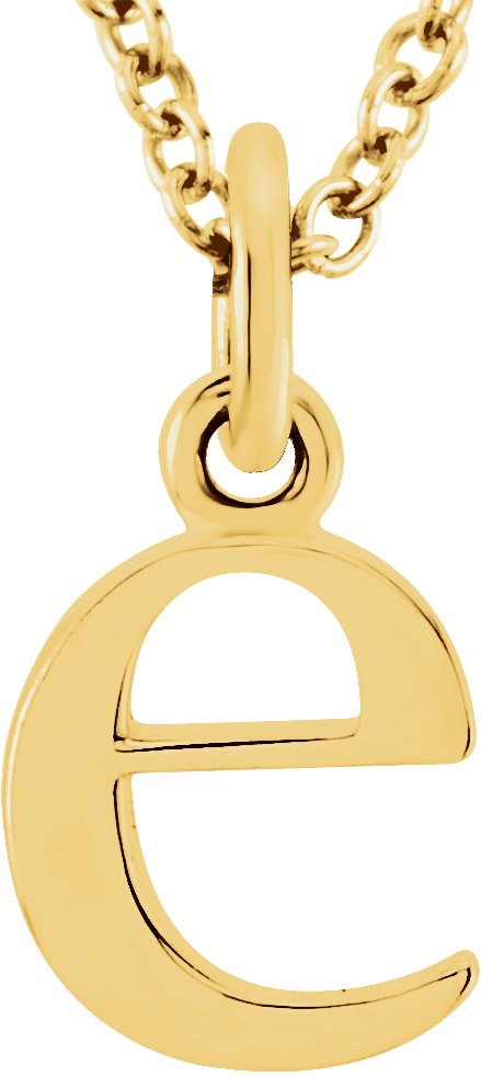 14K Yellow Lowercase Initial e 16" Necklace