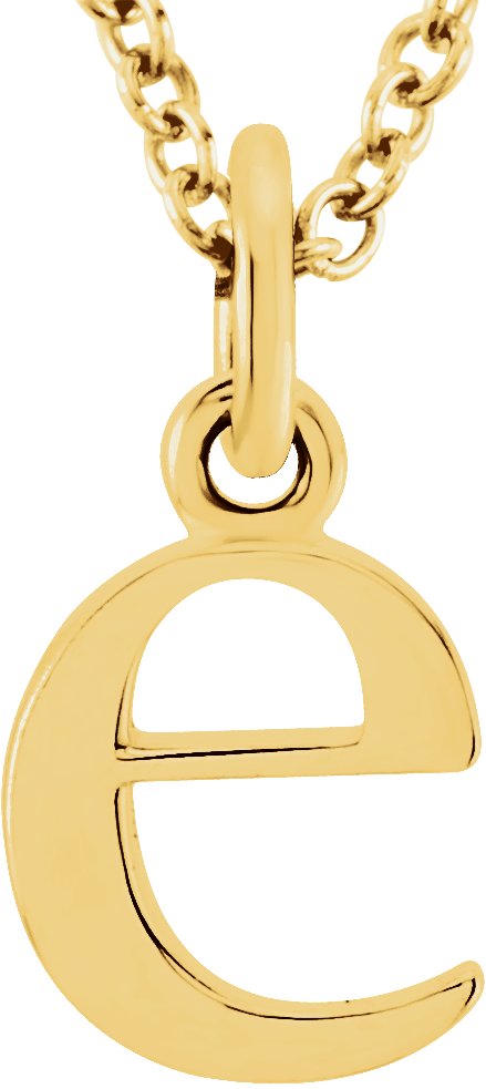 18K Yellow Gold Plated Sterling Silver Lowercase Initial e 16 inch Necklace Ref 17700619