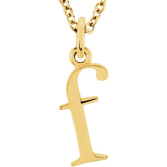18K Yellow Gold-Plated Sterling Silver Lowercase Initial f 16