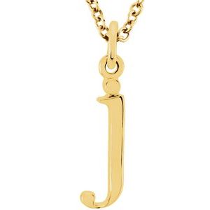 14K Yellow Lowercase Initial j 16" Necklace