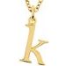 18K Yellow Gold-Plated Sterling Silver Lowercase Initial k 16