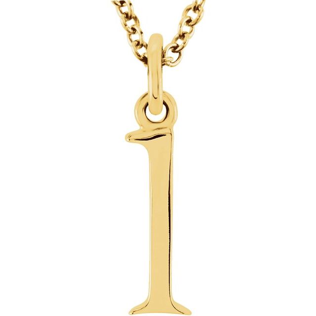 18K Yellow Gold-Plated Sterling Silver Lowercase Initial l 16