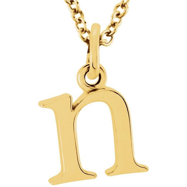 18K Yellow Gold-Plated Sterling Silver Lowercase Initial n 16