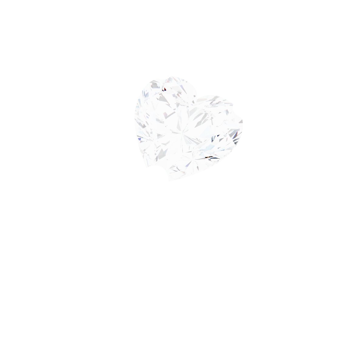 14K White Natural White Sapphire Heart Solitaire Ring