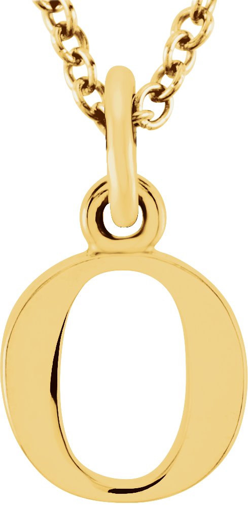 14K Yellow Lowercase Initial o 16" Necklace