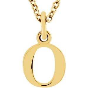 14K Yellow Lowercase Initial o 16" Necklace