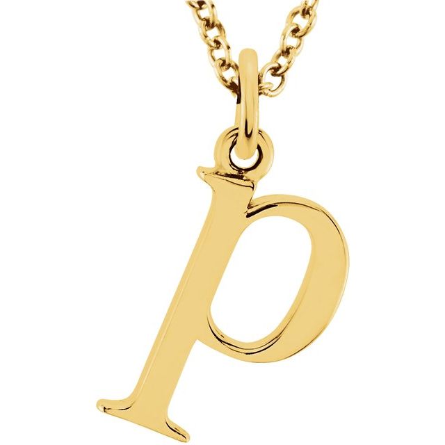 18K Yellow Gold-Plated Sterling Silver Lowercase Initial p 16
