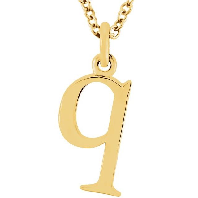 18K Yellow Gold-Plated Sterling Silver Lowercase Initial q 16