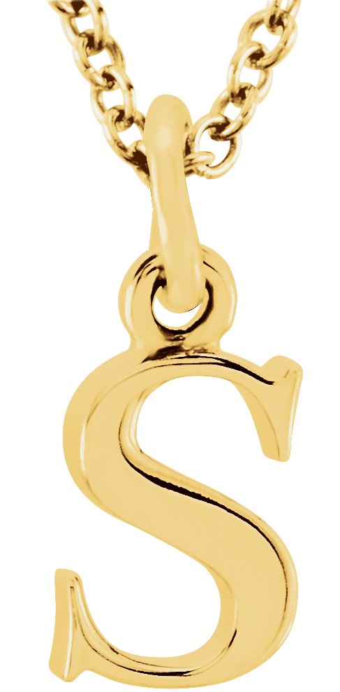 14K Yellow Lowercase Initial s 16" Necklace