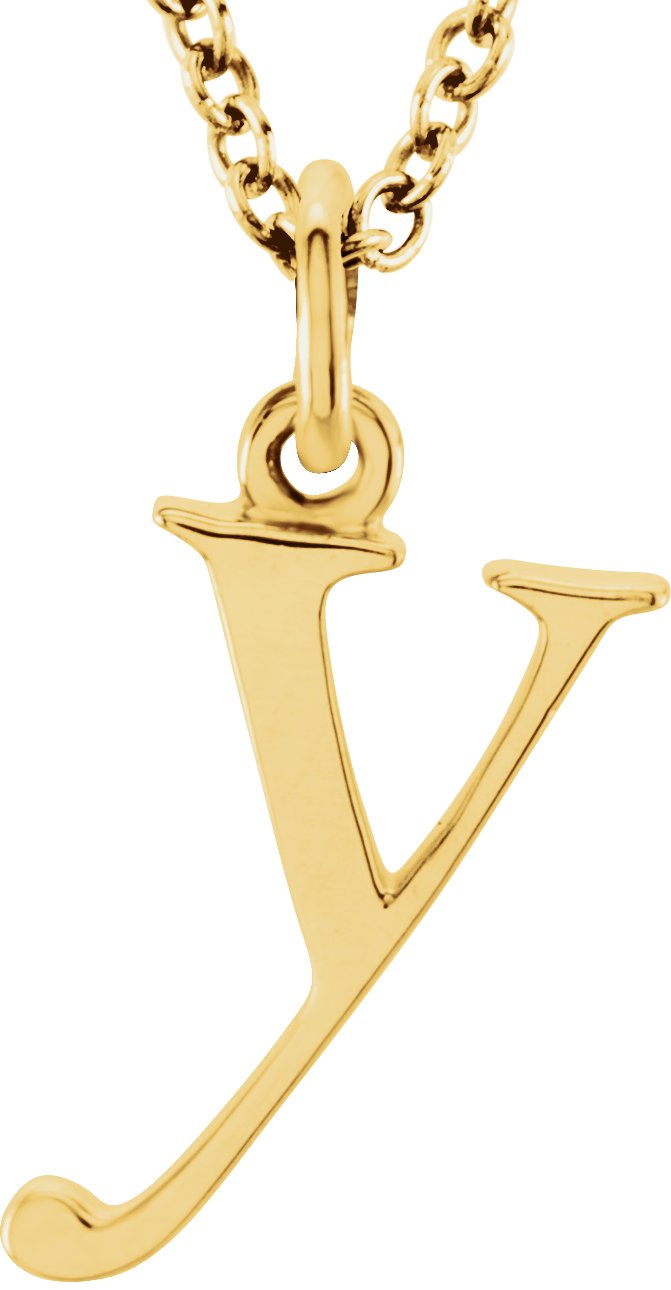 14K Yellow Lowercase Initial y 16 inch Necklace Ref 7017026