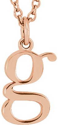 14K Rose Lowercase Initial g 16 inch Necklace Ref 7016972