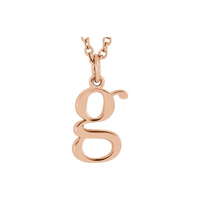 18K Rose Gold-Plated Sterling Silver Lowercase Initial g 16