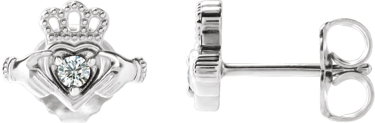 Accented Claddagh Earrings