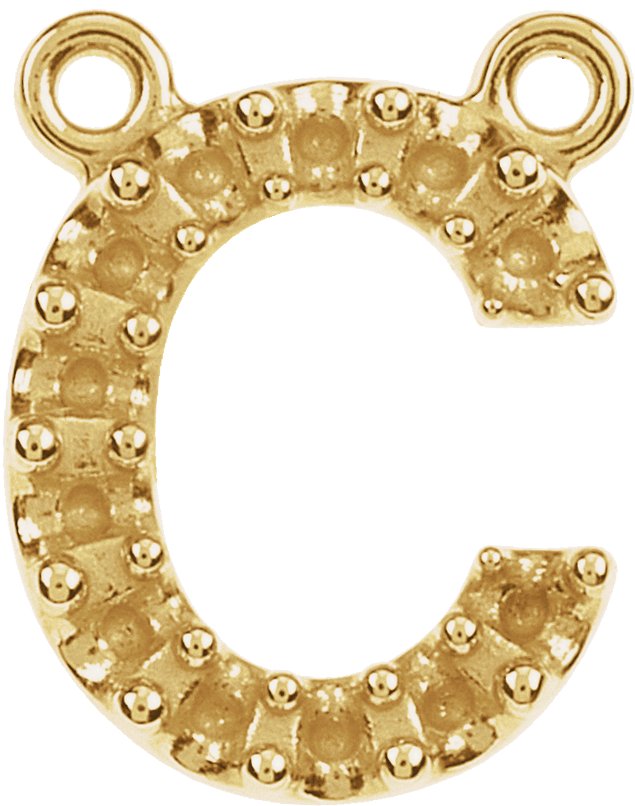 Accented Block Initial Necklace Center