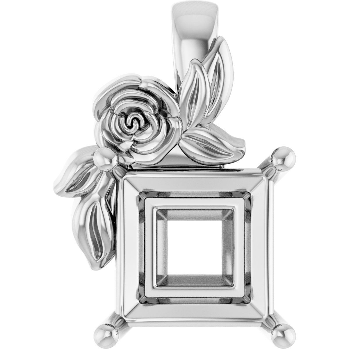 Solitaire Floral Pendant