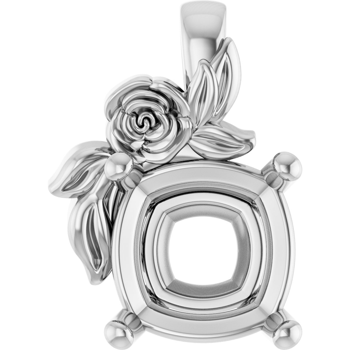 Solitaire Floral Pendant