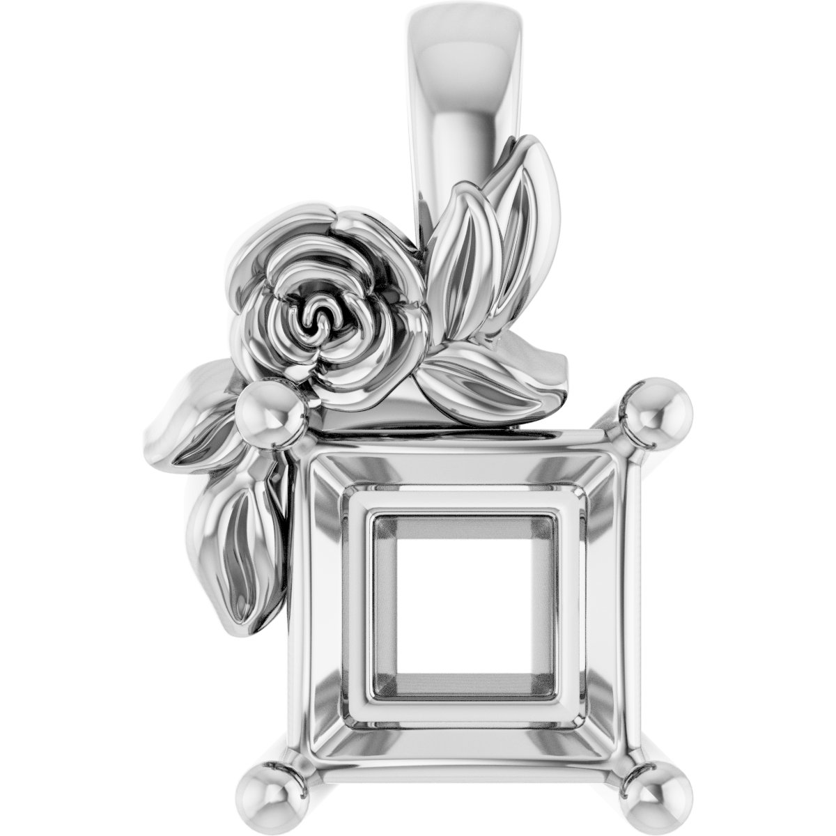 Solitaire Floral Pendant