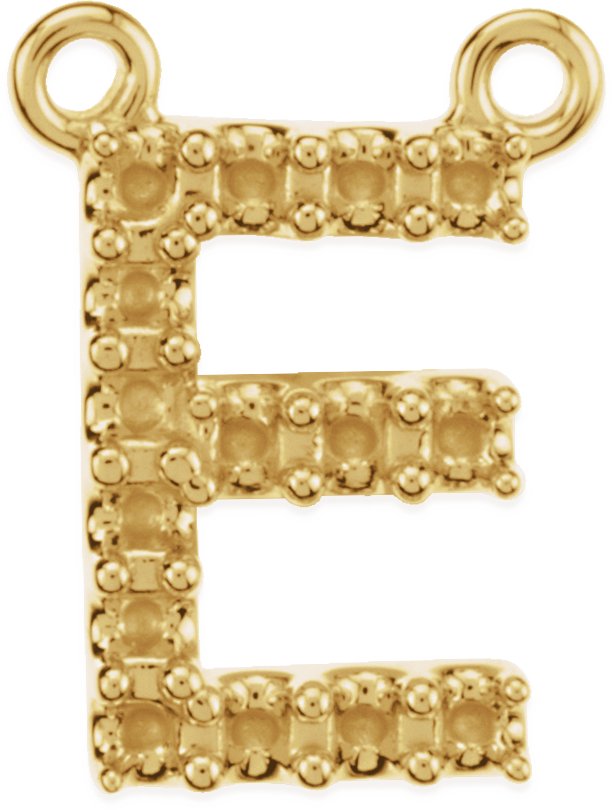 Accented Block Initial Necklace Center