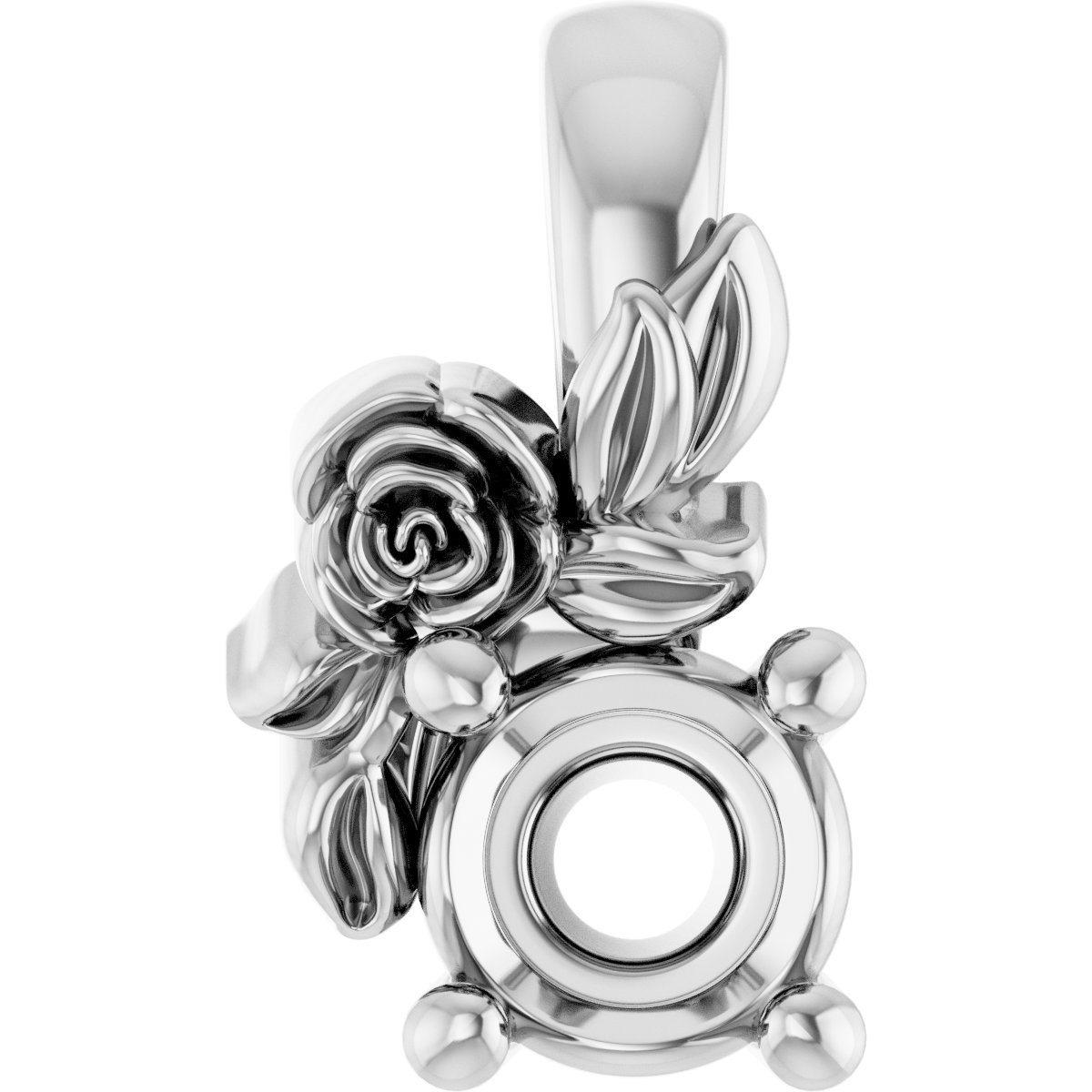 Solitaire Floral Pendant