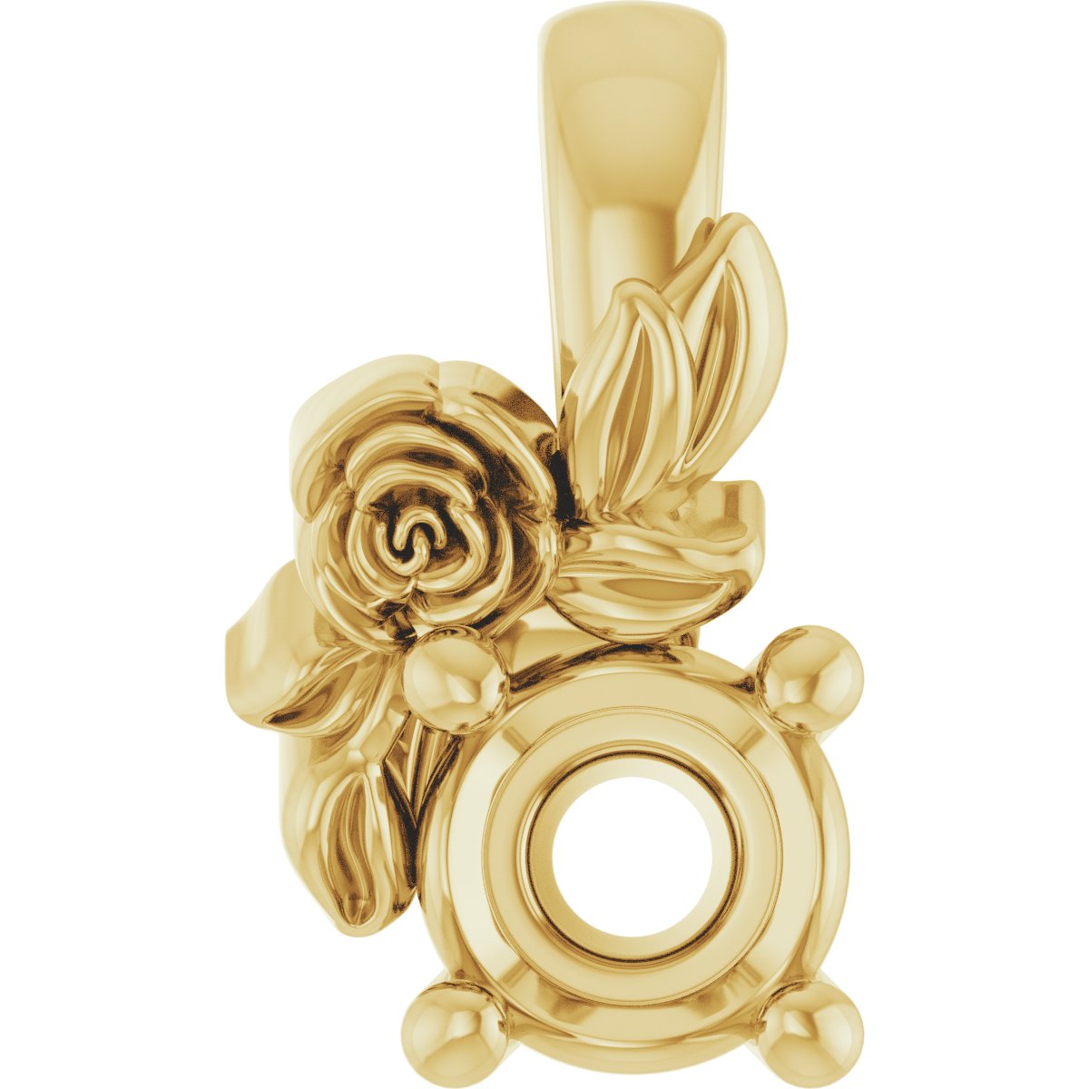 Solitaire Floral Pendant