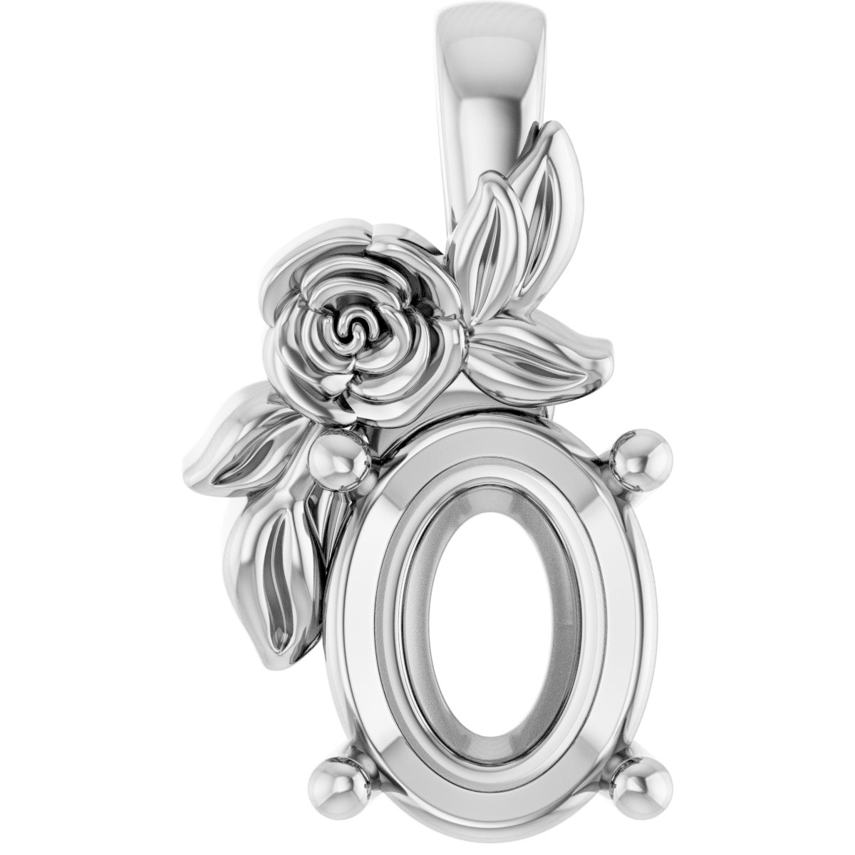 Solitaire Floral Pendant