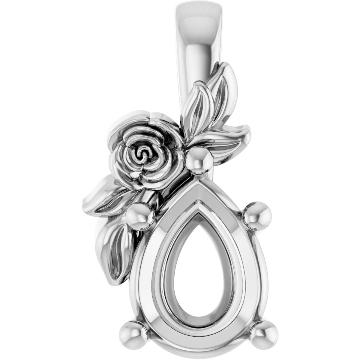 Solitaire Floral Pendant