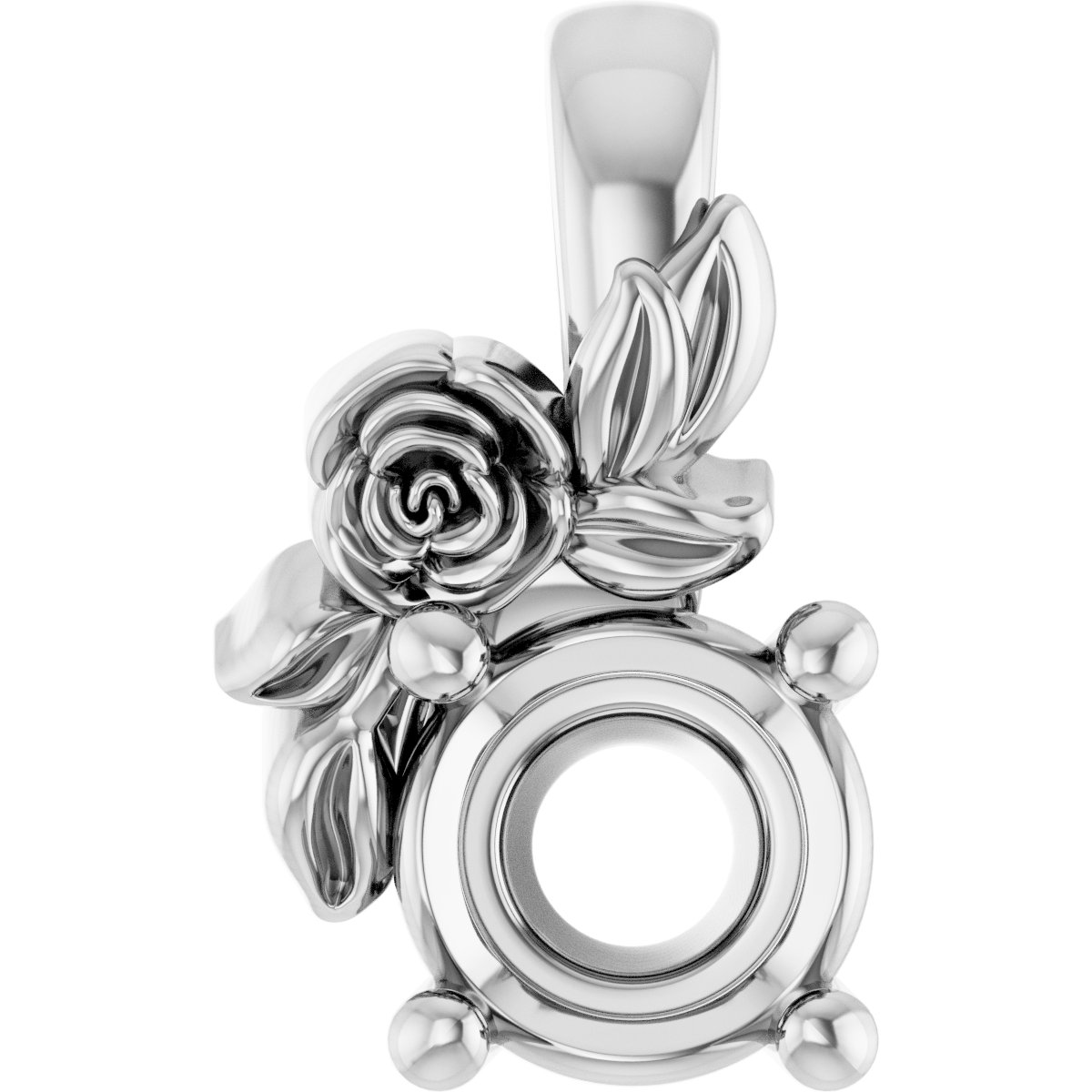 Solitaire Floral Pendant