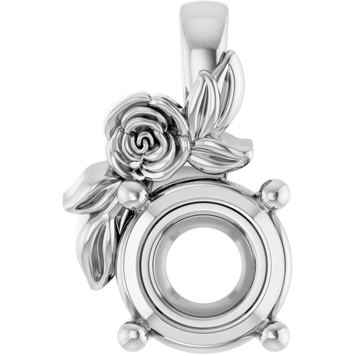 Solitaire Floral Pendant